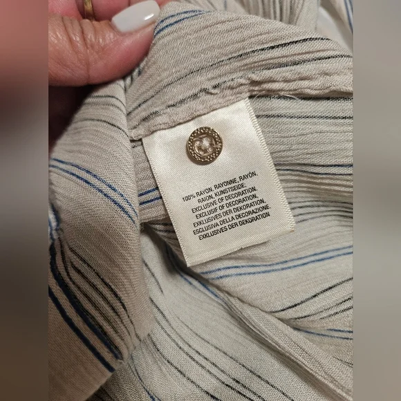 Floreat By Anthropologie Striped Nothfork Tunic Blouse - Picture 8 of 11